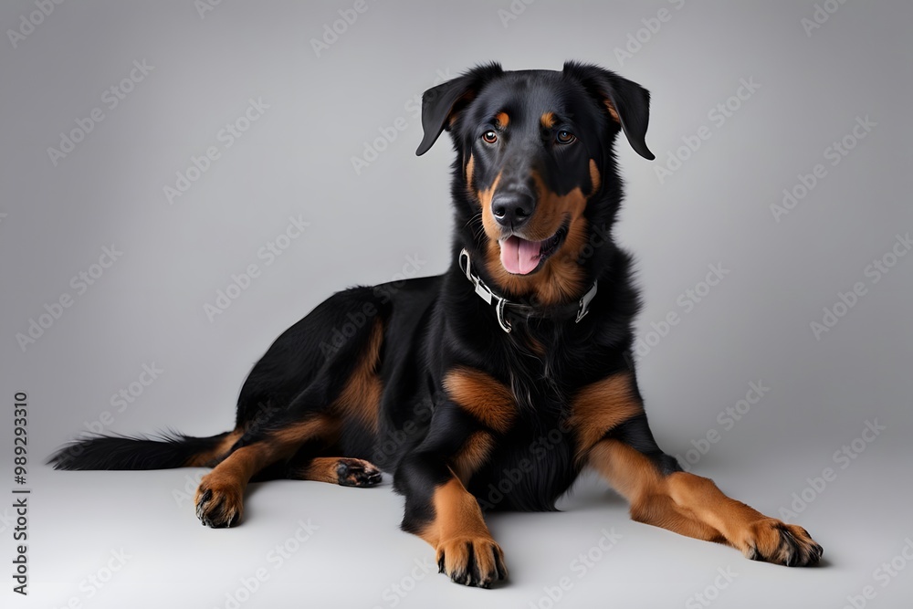 Beauceron dog on white background, AI Generated Beauceron dog on white background, AI Generated