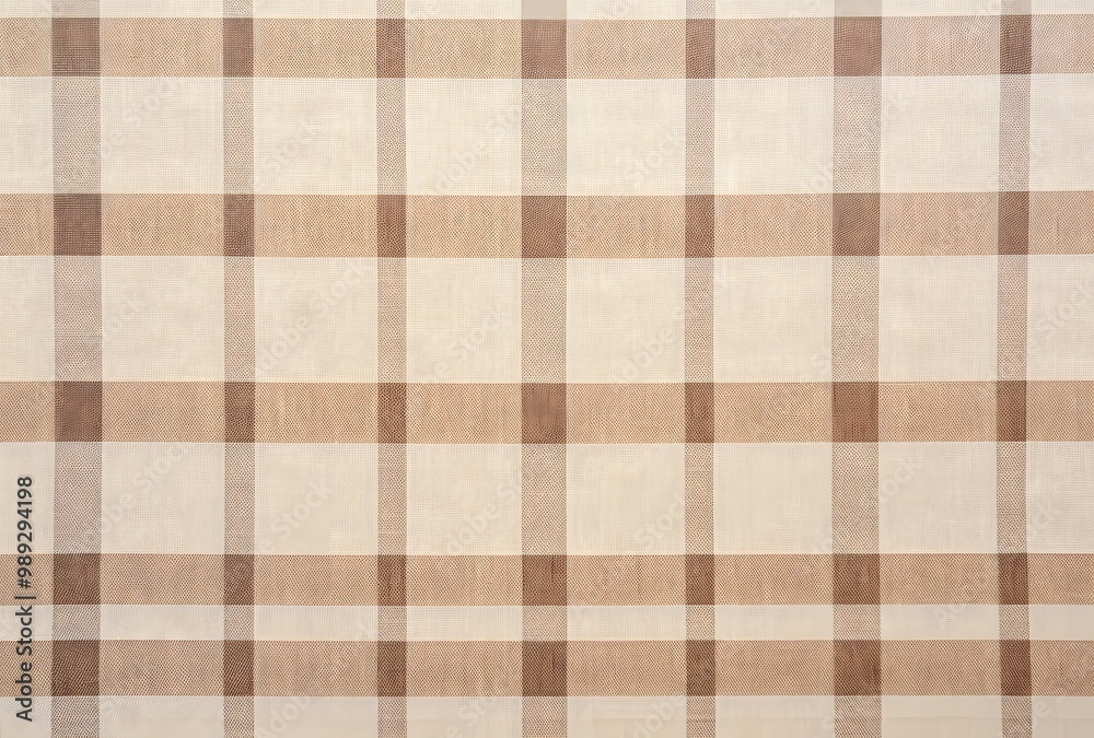 Beige and Brown Plaid Linen Texture Background Beige and Brown Plaid Linen Texture Background