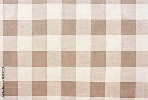 Beige and Brown Plaid Linen Texture Background