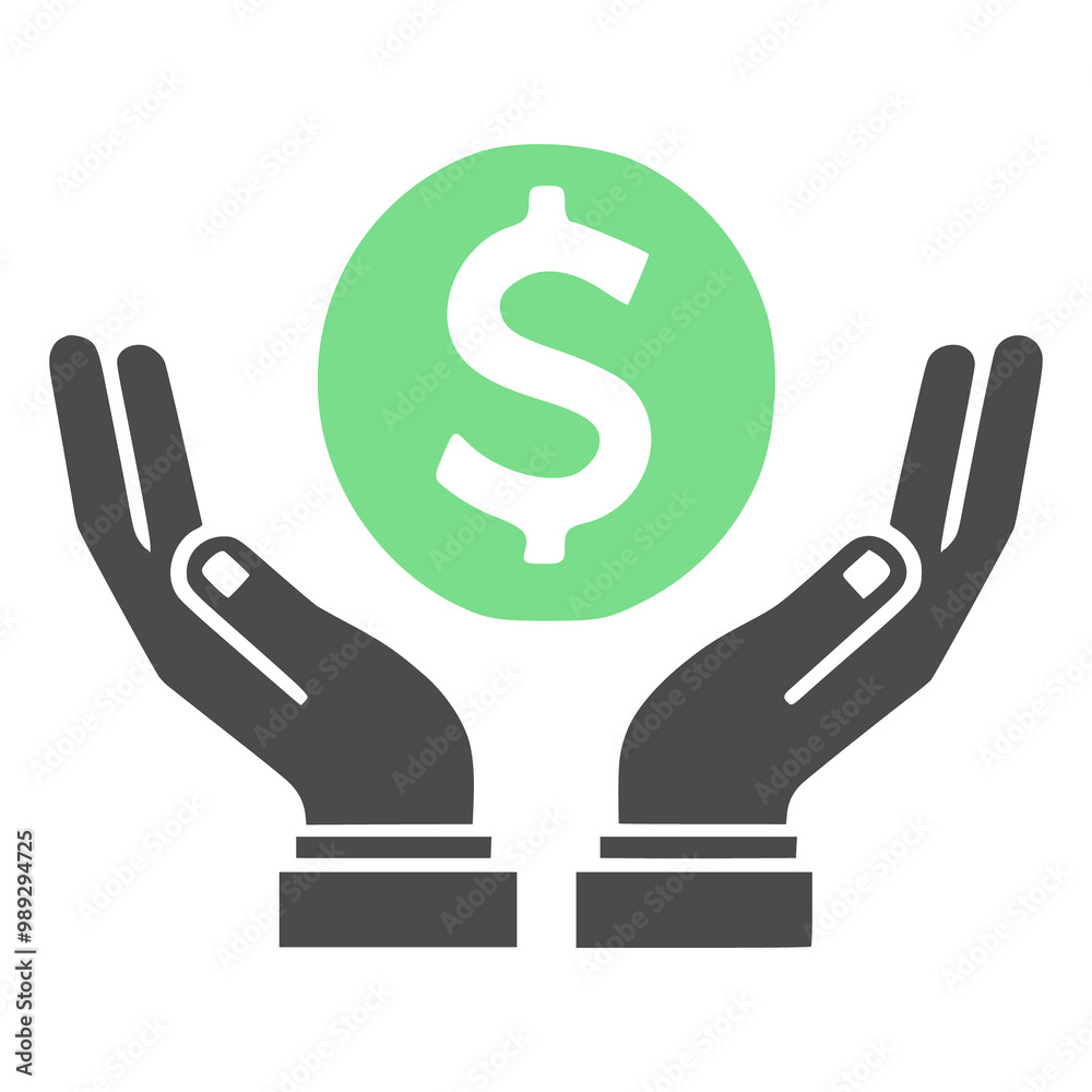 Save blue dollar sign with two hand USA money vector illustration on white background generated Ai Save blue dollar sign with two hand USA money vector illustration on white background generated Ai