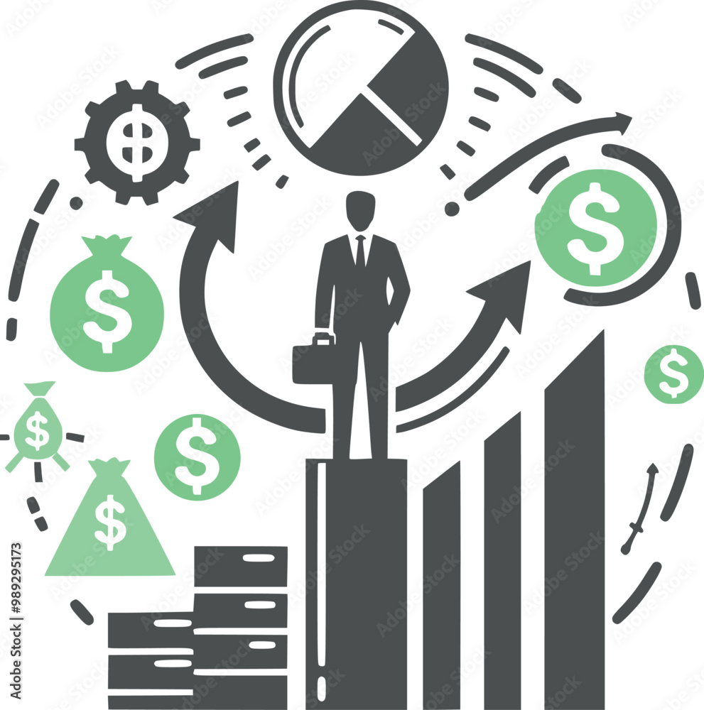 Capitalism in Motion Bold Money Logo Representing Finance, Investment, and Business Planning Capitalism in Motion Bold Money Logo Representing Finance, Investment, and Business Planning