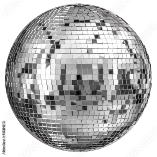 Tapety Shiny disco ball reflecting light on transparent background