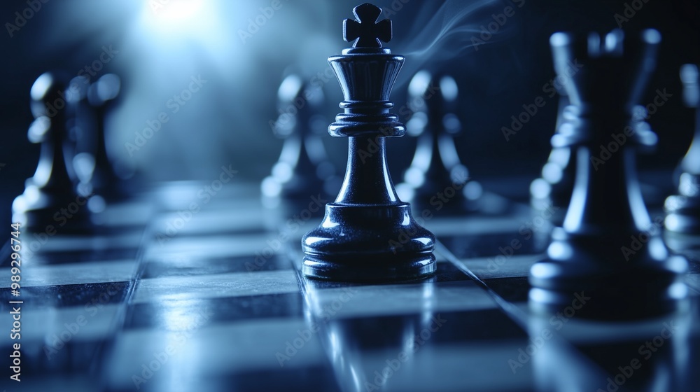 Chess pieces are placed on the board. Chess game Chess pieces are placed on the board. Chess game