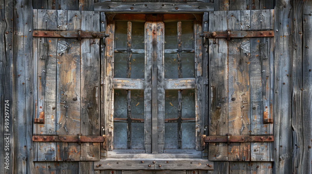 Rustic Window with Shutters Rustic Window with Shutters
