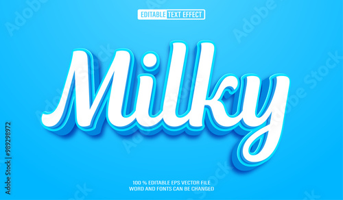 Editable 3d text style effect - Milky text effect Template