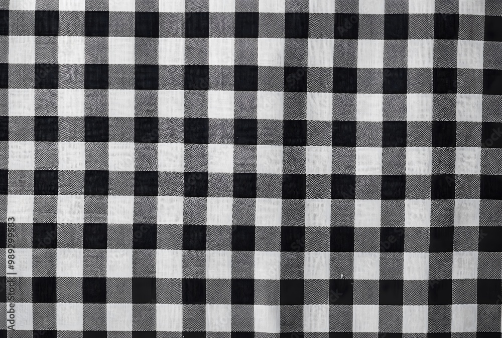 Black & White Gingham Fabric Background Texture Black & White Gingham Fabric Background Texture