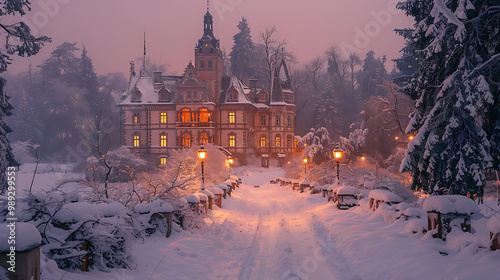 the castle in the snow