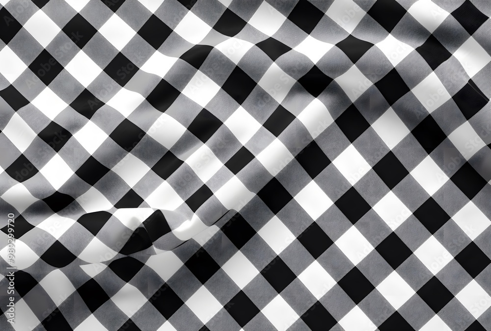 Black and White Gingham Fabric Background Texture Black and White Gingham Fabric Background Texture