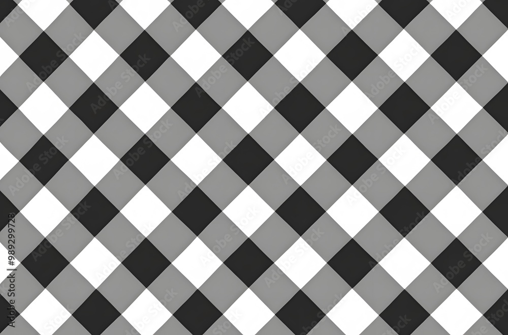 Black and White Gingham Pattern Seamless Diamond Texture Black and White Gingham Pattern Seamless Diamond Texture
