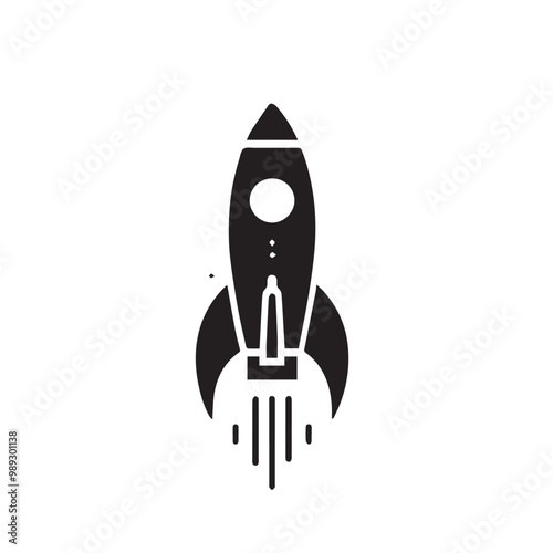 Silhouette of rocket. Rocket logo, icon vector design. Rocket vector illustration.