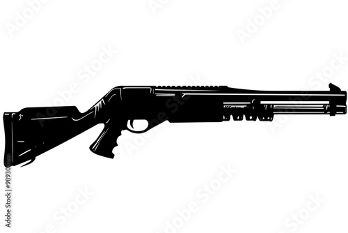 silhouette of a Pump-Action Shotgun