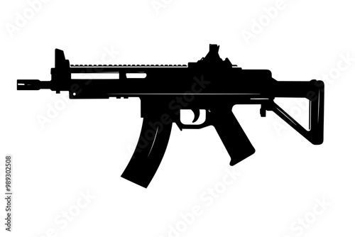 silhouette of a Modern Submachine Gun