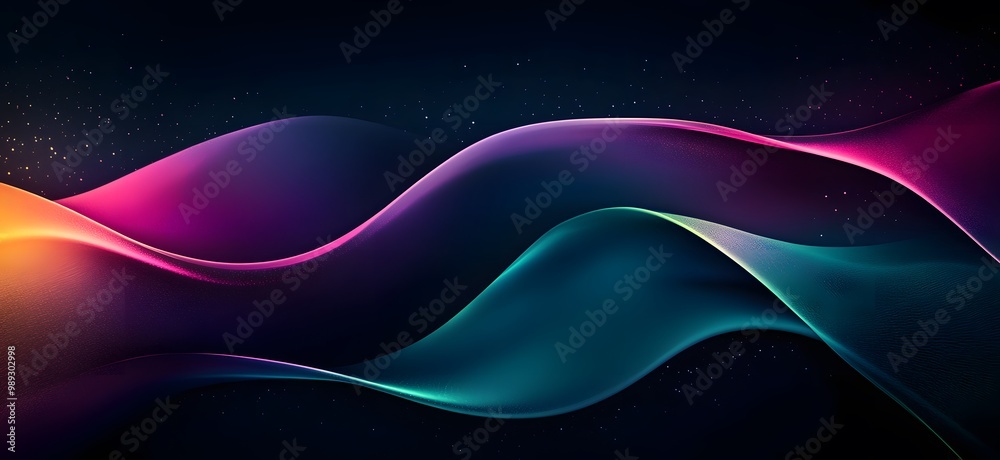 Obraz premium Abstract Neon Gradient Waves Futuristic Background