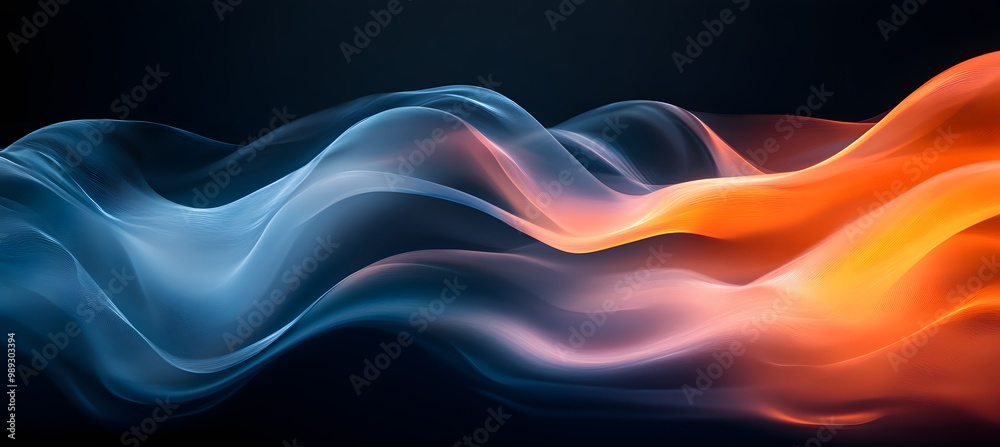 Abstract Gradient Waves with Orange and Blue Abstract Gradient Waves with Orange and Blue
