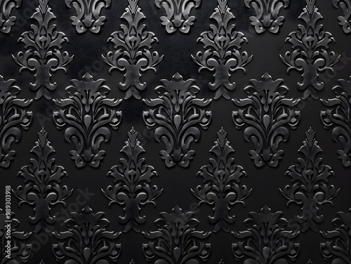 Elegant Dark Grey Pattern Wallpaper Design