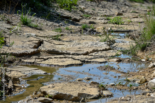 Drought dry land, low water, global warming photo