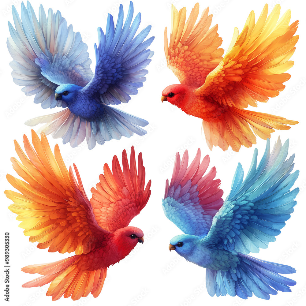the Bird colorful fly PNG background