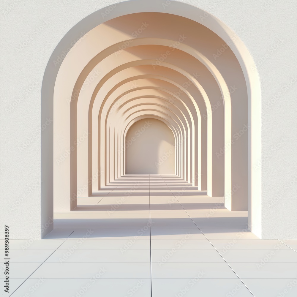 Serene Archways in a Minimalist Interior Space Serene Archways in a Minimalist Interior Space