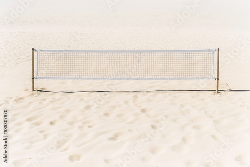 Volleyball Court with Clear Sand and Net