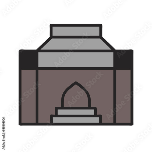 Funeral monument icon, solemn mood, symbolizing burials and memorial services, on a transparent background