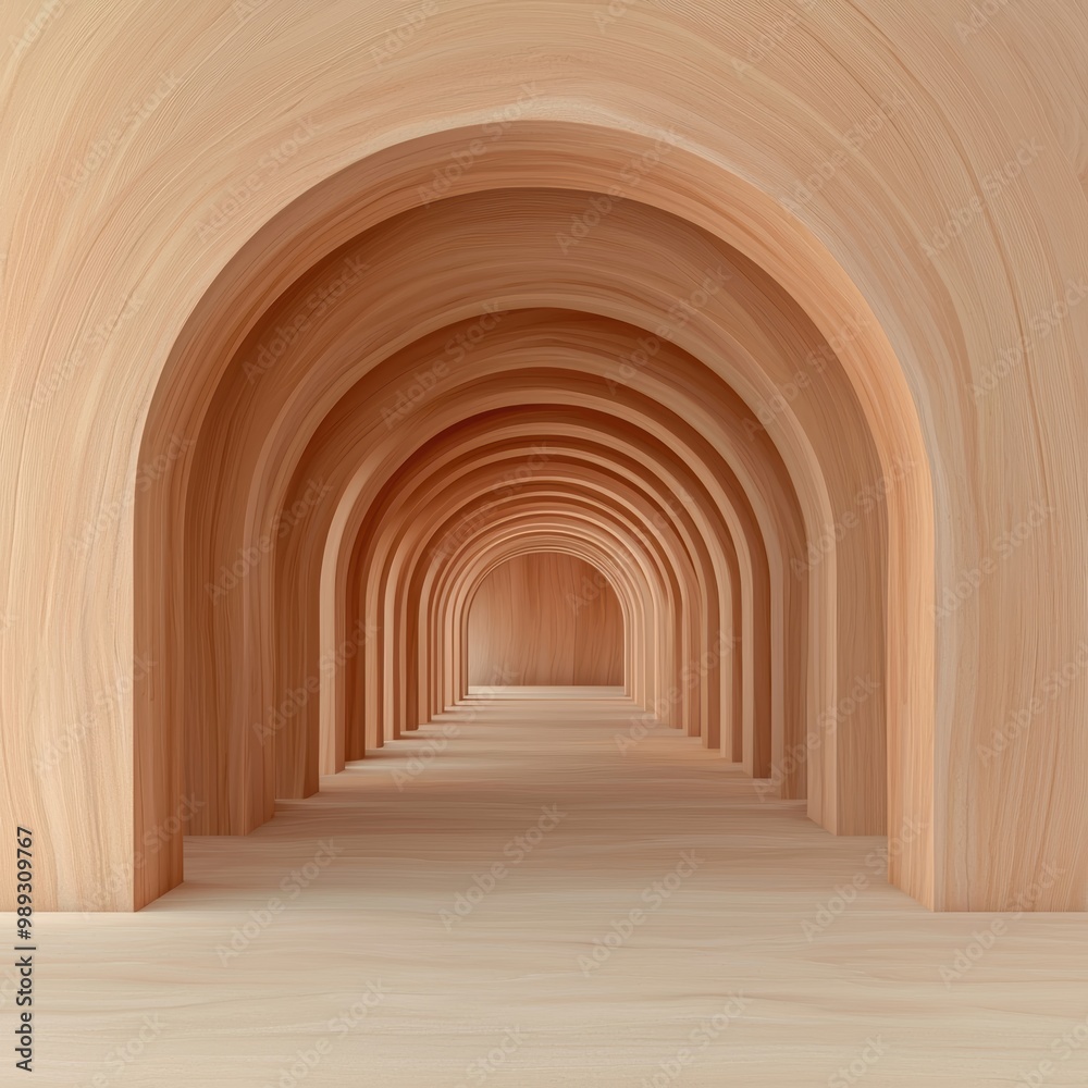 Serene Archway Interior with Soft Brown Tones Serene Archway Interior with Soft Brown Tones