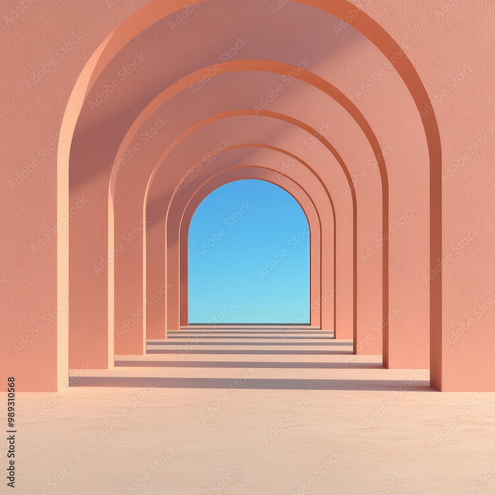 Elegant Arches with Blue Sky in Background Elegant Arches with Blue Sky in Background