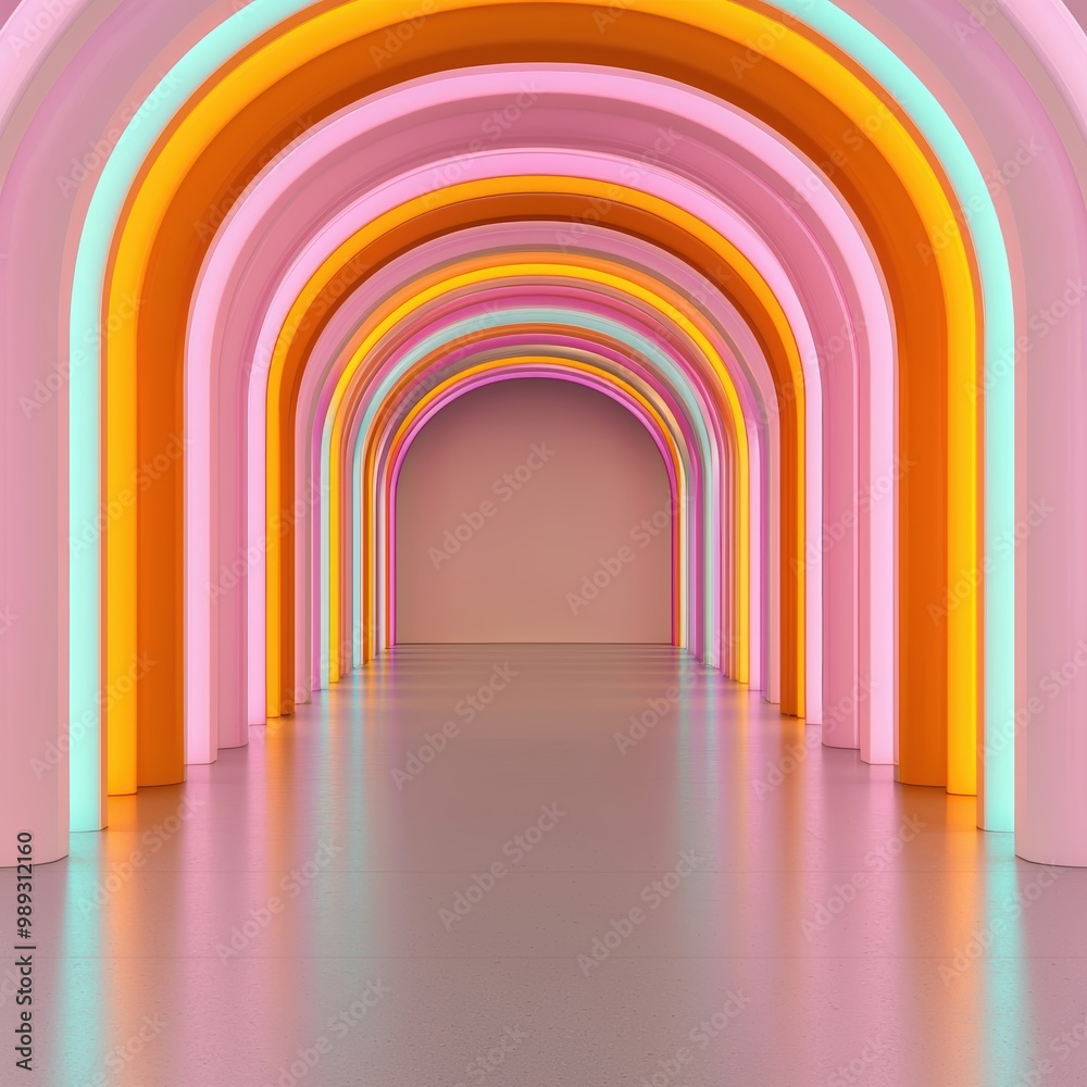 Colorful Abstract Archway with Soft Lighting Colorful Abstract Archway with Soft Lighting