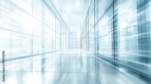 Wallpaper Mural Futuristic Glass Hallway with Blurred Motion Torontodigital.ca