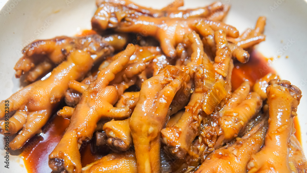 Delicious halogen chicken foot with sauce Delicious halogen chicken foot with sauce
