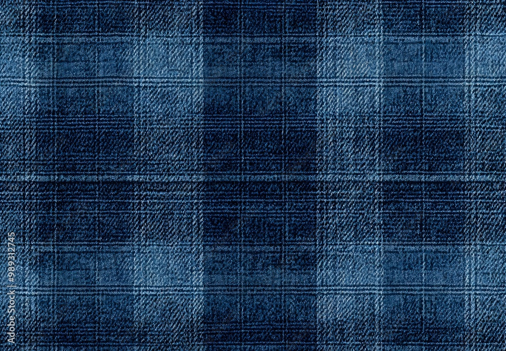 Seamless Denim Plaid Fabric Texture Background Seamless Denim Plaid Fabric Texture Background