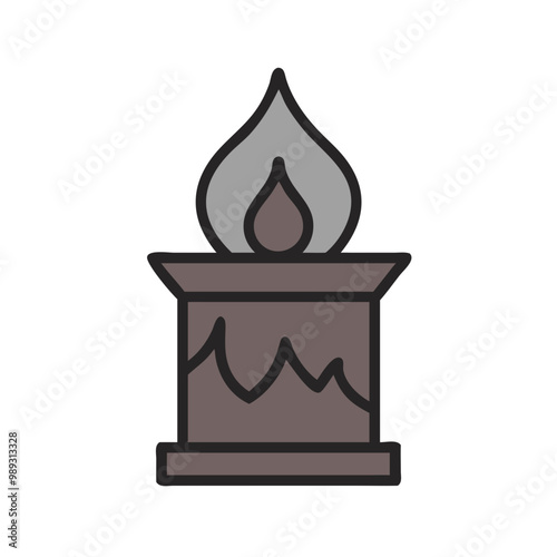 Candle icon, solemn mood, symbolizing funerals and memorial services, on a transparent background

