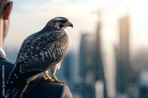The hawk or eagle represents leadership and success in business, a positive mindset for growth and learning from mistake concept.