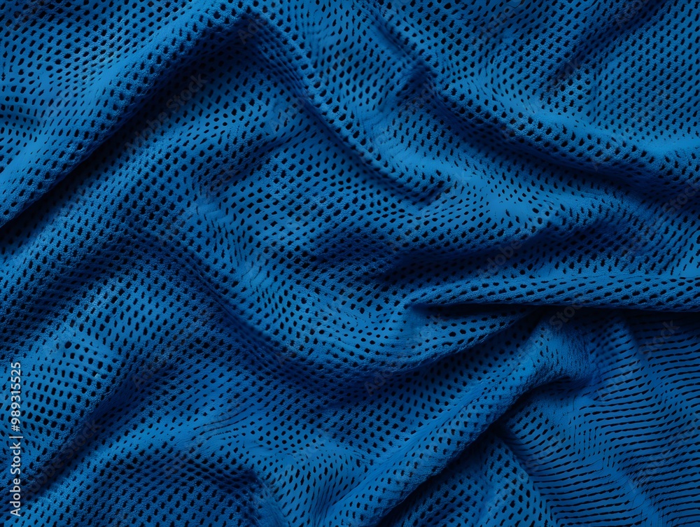 Blue Knitted Sports Fabric Texture Background Blue Knitted Sports Fabric Texture Background