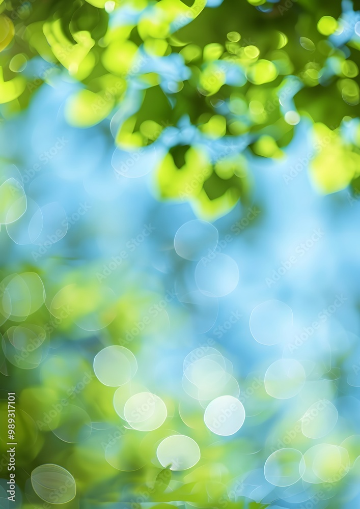 Abstract Spring Bokeh Background with Green and Blue Abstract Spring Bokeh Background with Green and Blue