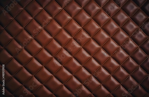 Brown Leather Diamond Quilted Texture