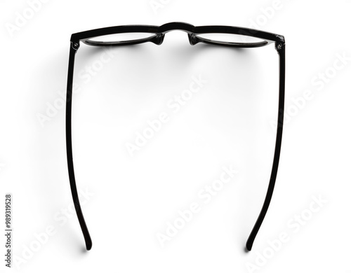 Canvas Print Top View of Black Glasses with Extended Arms