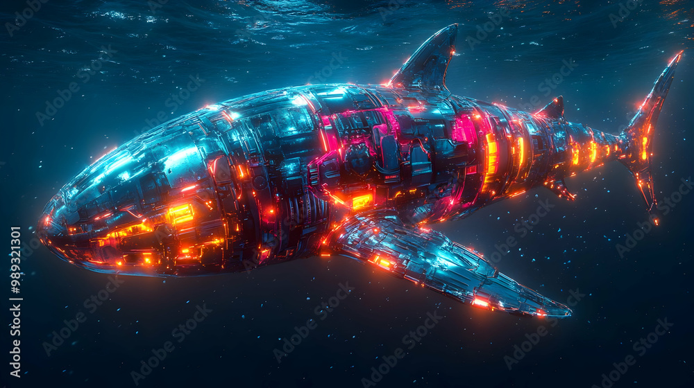 Cybernetic Shark 3D Illustration Cybernetic Shark 3D Illustration