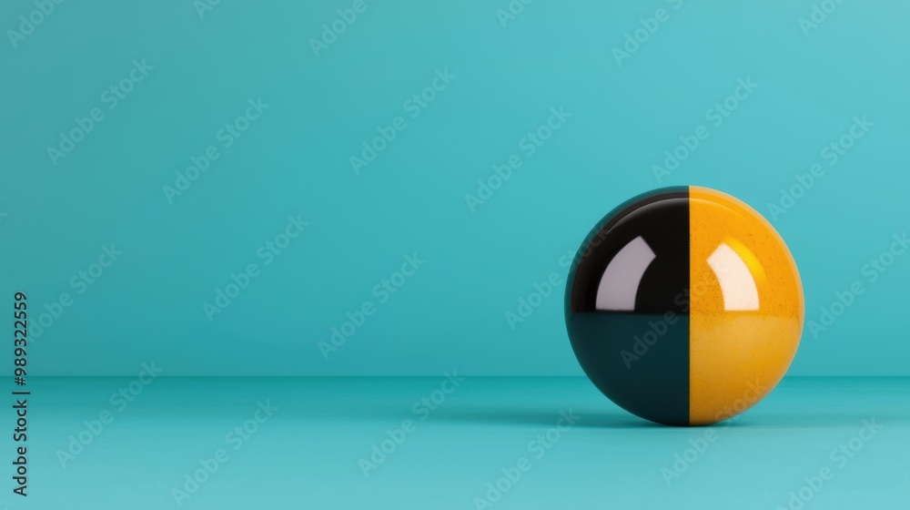 Colorful Sphere on Turquoise Background Colorful Sphere on Turquoise Background