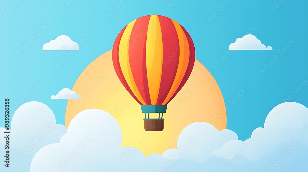 Obraz premium Whimsical Hot Air Balloon Adventure in Vibrant Skies