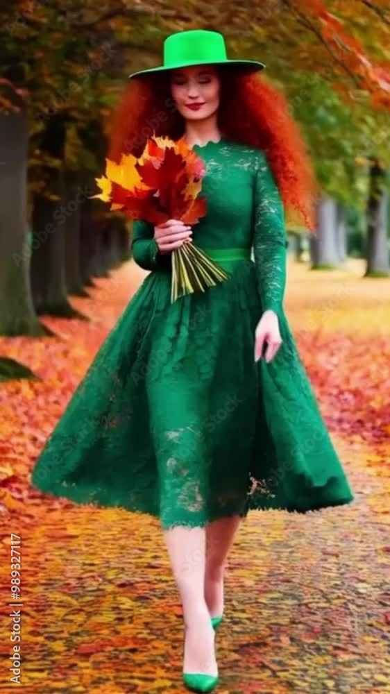 woman in autumn park with autumn leaves woman in autumn park with autumn leaves