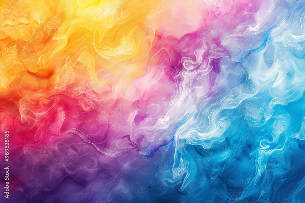 A colorful swirl of paint with a blue and white section in the middle A colorful swirl of paint with a blue and white section in the middle