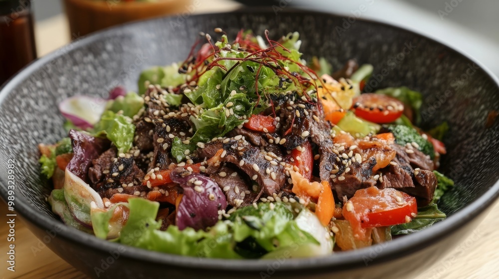 Beef salad w/ mixed veggies & seeds Beef salad w/ mixed veggies & seeds