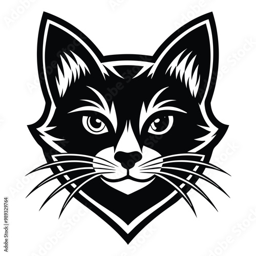 Cat pet cute animal home animal vector logo symbol idea template design 