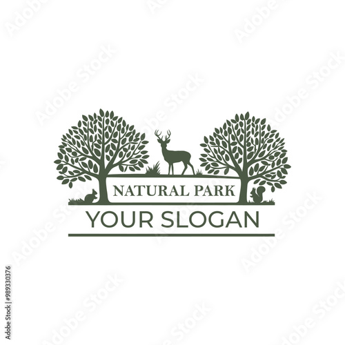NATURE PARK natural park logo National Park Service Logo tree landscapes park logo