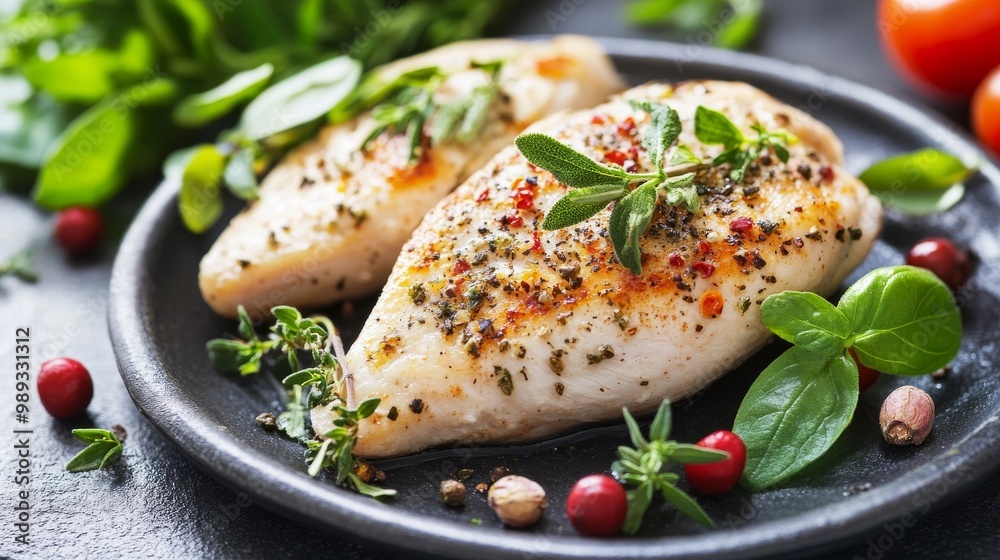 Organic chicken breast, herbed and spiced Organic chicken breast, herbed and spiced
