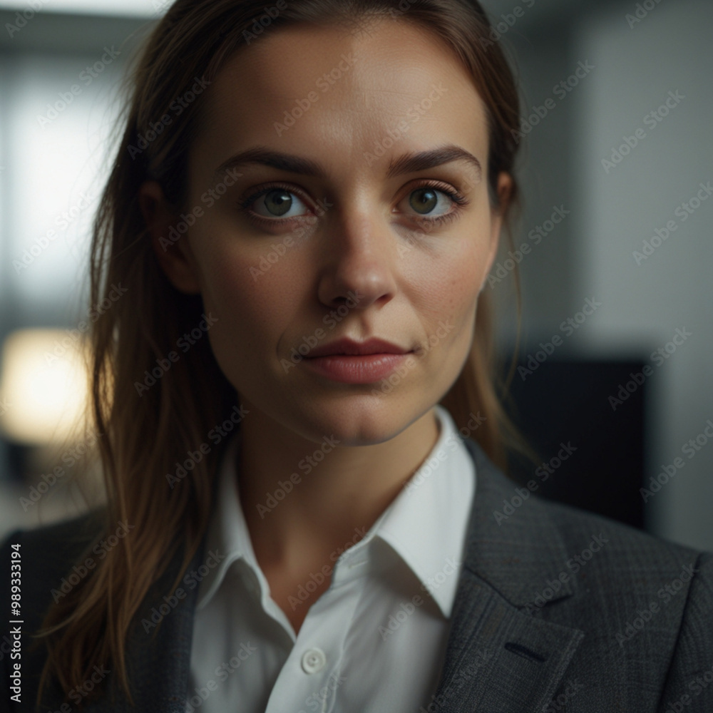 Beautiful Business Woman in Grey Business Suit Beautiful Business Woman in Grey Business Suit