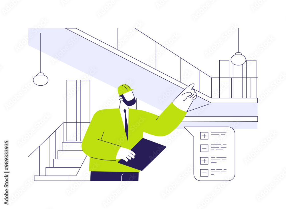 Building inspection abstract concept vector illustration. Building inspection abstract concept vector illustration.
