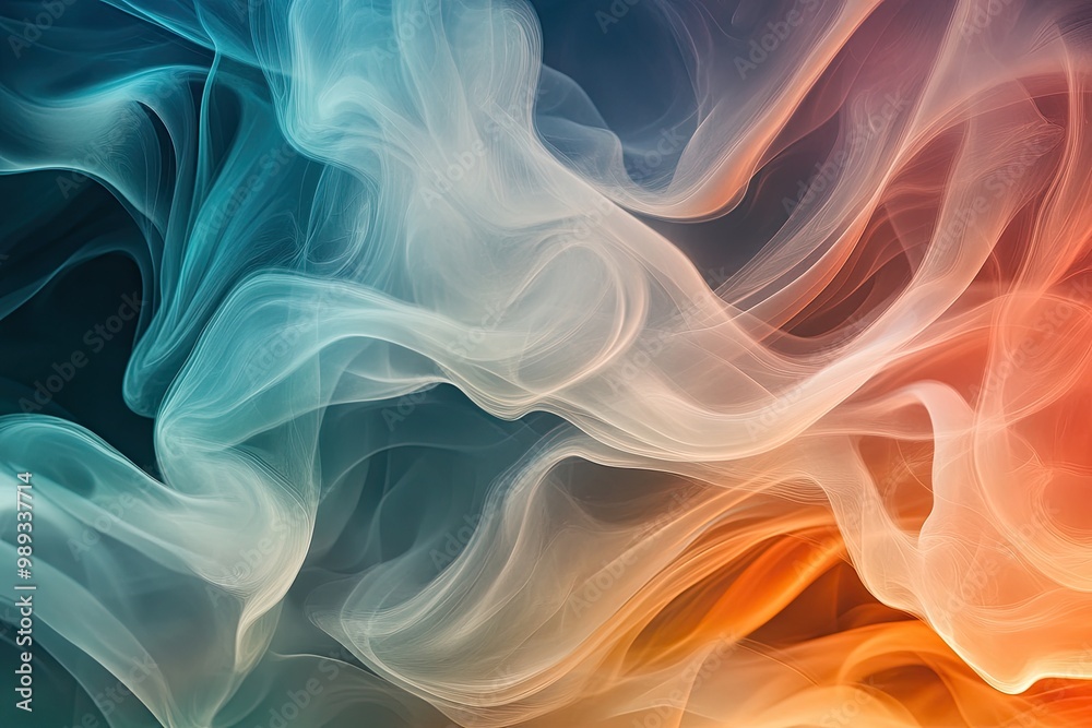 Obraz premium Abstract smoke texture swirling in soft, flowing lines with rich gradients of color
