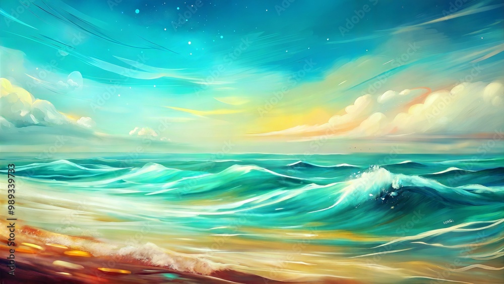 Obraz premium Abstract Sea Background with Oil Paint Strokes