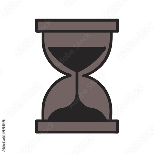 Hourglass icon, solemn mood, symbolizing the passage of time and memorial reflections, on a transparent background
